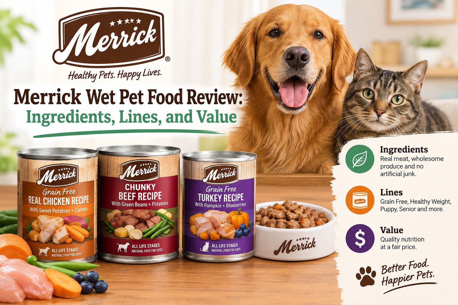 Merrick Wet Pet Food Review: Ingredients, Lines, and Value